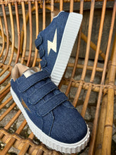 Charger l'image dans la galerie, Baskets éclair denim et or à scratchs Vanessa Wu - Irène