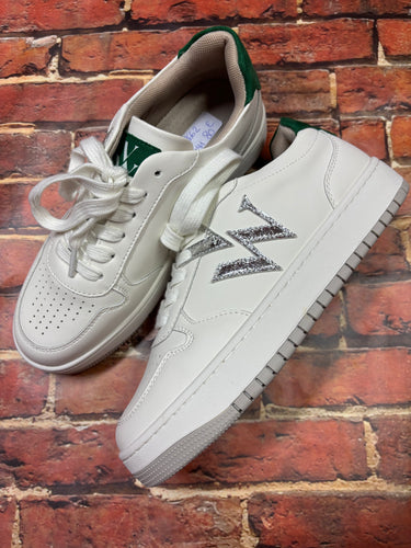 Baskets monogramme Calie blanc et vert- Pointure 36 - Vanessa Wu