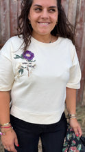 Charger l'image dans la galerie, T-shirt écru à fleur brodée et nœud Sohanne - Orfeo