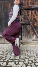 Charger l'image dans la galerie, Pantalon bordeaux femme coupe large Grayson - Orfeo
