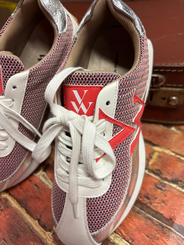 Baskets monogramme rose et argent à semelle running Vanessa Wu - Mona