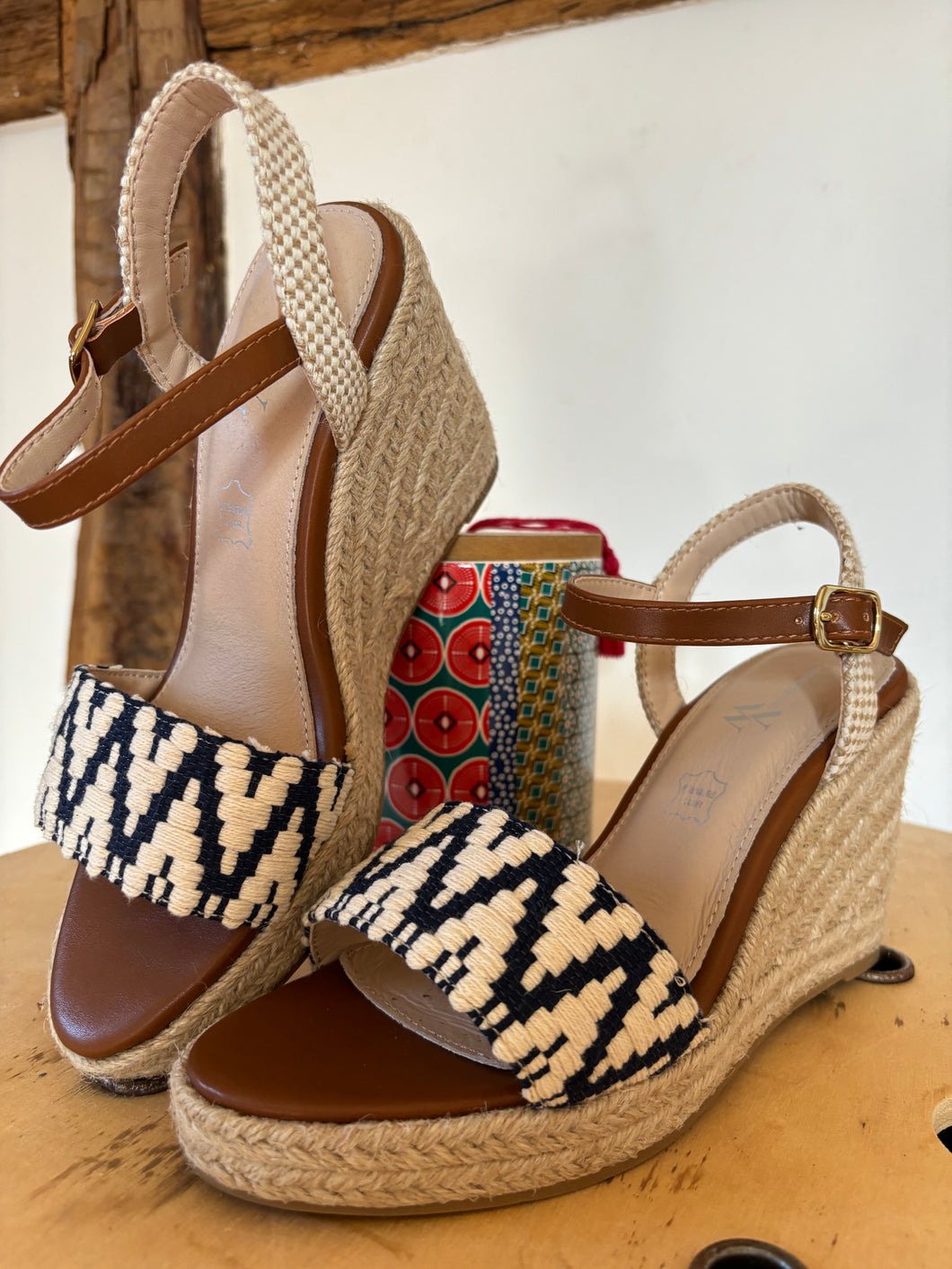 Sandales compensées en tissus jacquard - Malvina