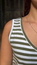 Charger l'image dans la galerie, Robe jersey rayée vert et blanc - Lucas