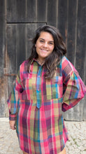 Charger l'image dans la galerie, Robe chemise à carreaux multicolores - Lou